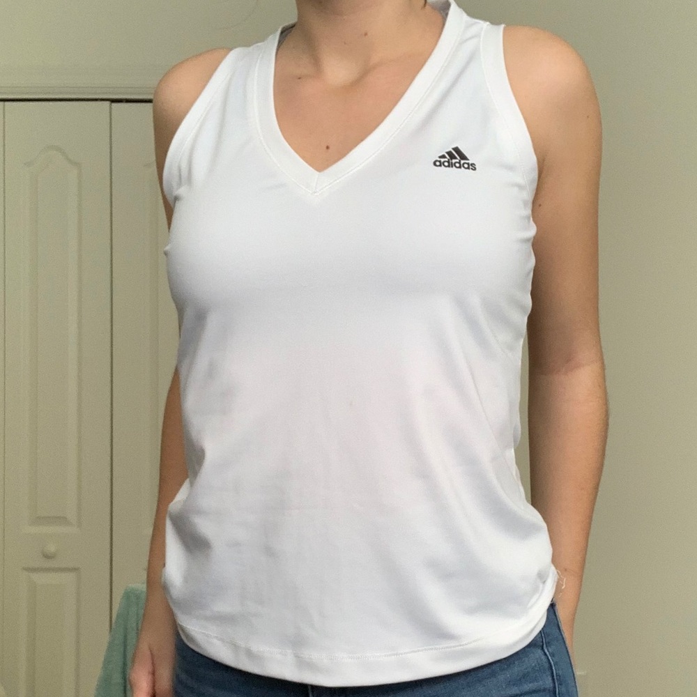 Adidas Clima365 White V Neck Extra Large Tank